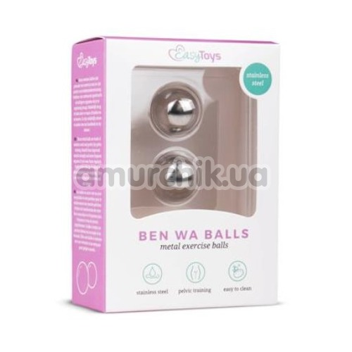 Вагинальные шарики Easy Toys Ben Wa Metal Exercise Balls 19 mm, серебряные 