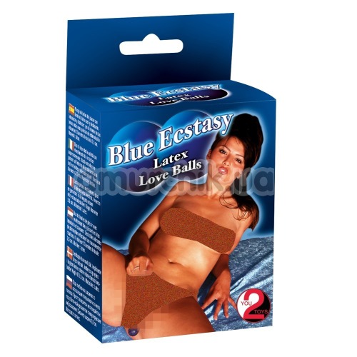 Вагінальні кульки Blue Ecstasy Latex Love Balls, сині