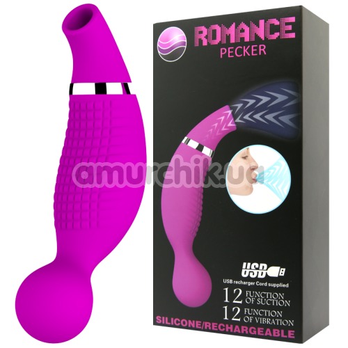 Симулятор орального секса для женщин с вибрацией Romance Pecker, фиолетовый
