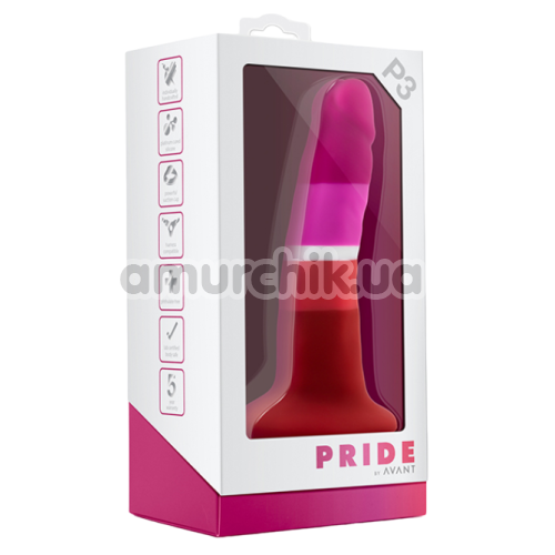Фаллоимитатор Avant Pride P3, розово-красный