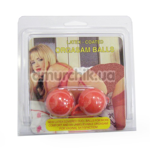 Вагинальные шарики Jiggle Latex Orgasm Balls - красные