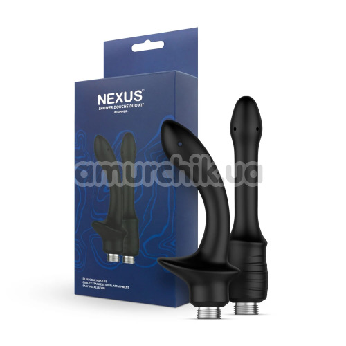 Набір насадок для інтимного душу Nexus Shower Douche Duo Kit Beginner, чорний