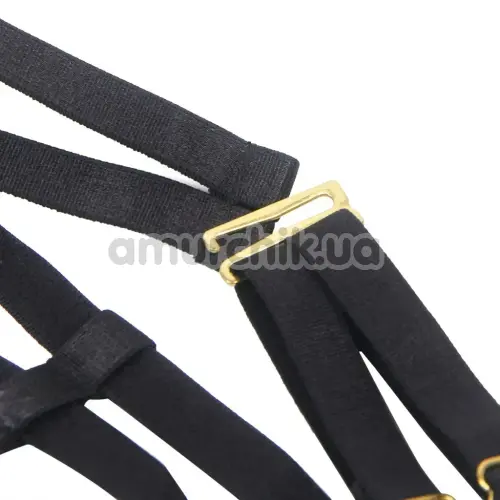 Комплект Star Night Velvet Hollow Cut Halter, чорний: бюстгальтер + трусики-стрінги
