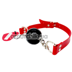 Кляп DS Fetish PU Chain M, красно-черный - Фото №1