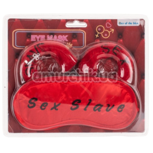 Набор: маска на глаза Eye Mask Sex Slave + наручники Slave Sex, красно-черный