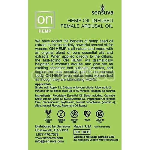 Збуджуюча олія Sensuva On Female Arousal Oil Hemp, 5 мл
