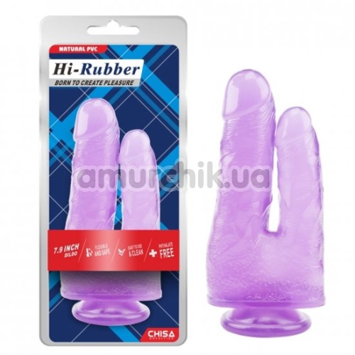 Двойной фаллоимитатор Hi-Rubber Born To Create Pleasure 7.9, фиолетовый