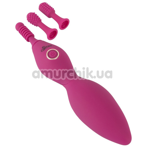 Кліторальний вібратор Sweet Smile Spot Vibrator With 3 Tips, рожевий