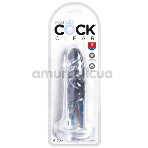 Фалоімітатор King Cock Clear 6 Cock, прозорий