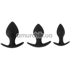 Набор из 3 анальных пробок Black Velvets Anal Trainer Set, черный - Фото №1