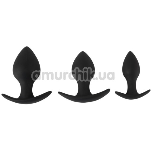 Набор из 3 анальных пробок Black Velvets Anal Trainer Set, черный - Фото №1