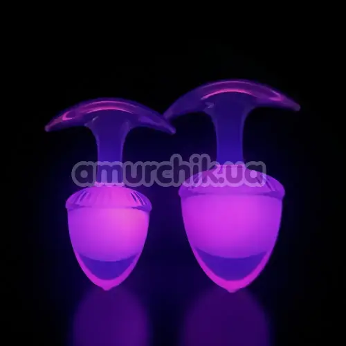 Анальная пробка Univibe Glow-In-Dark Berry S, розовая