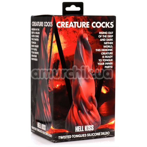 Фалоімітатор Creature Cocks Hell Kiss, червоно-чорний