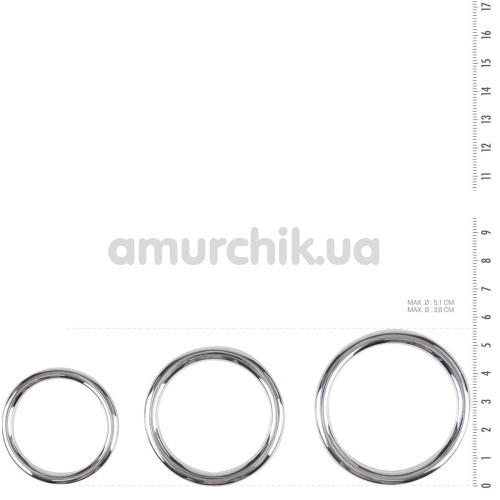 Набір ерекційних кілець Unbendable Cock Ball Ring & Glans Ring Set, срібний