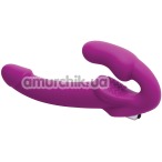 Безременевий страпон з вібрацією Evoke Vibrating Strapless Silicone Strap On Dildo, рожевий - Фото №1