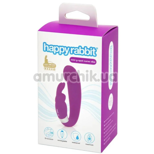 Вібратор Happy Rabbit Mibi G-Spot Curve Vibe, рожевий