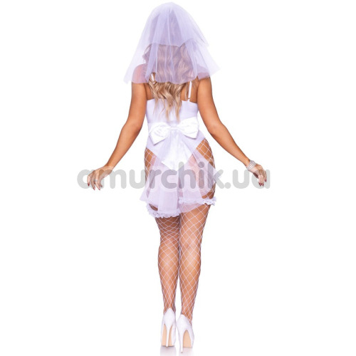 Костюм нареченої Leg Avenue Bridal Babe білий: боді + бантик + фата