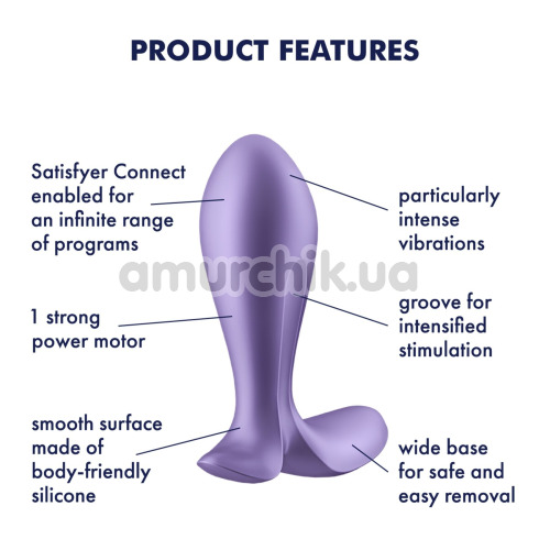 Анальна пробка з вібрацією Satisfyer Intensity Plug, фіолетова