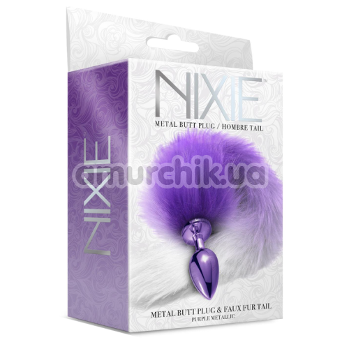 Анальная пробка с хвостом лисы Nixie Butt Plug / Hombre Tail, фиолетовая