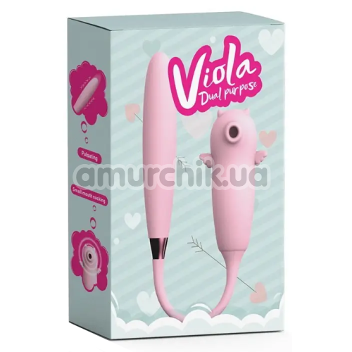 Симулятор орального секса с вибрацией для женщин Viola Dual Purpose, розовый