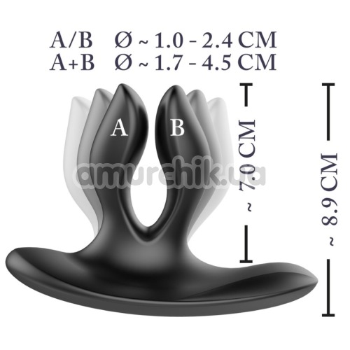 Анальна пробка з вібрацією XouXou Vibrating Expander Butt Plug, чорна