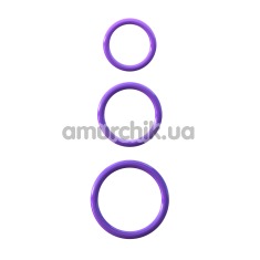 Набір ерекційних кілець Fantasy C-Ringz Silicone 3-Ring Stamina Set, фіолетовий - Фото №1