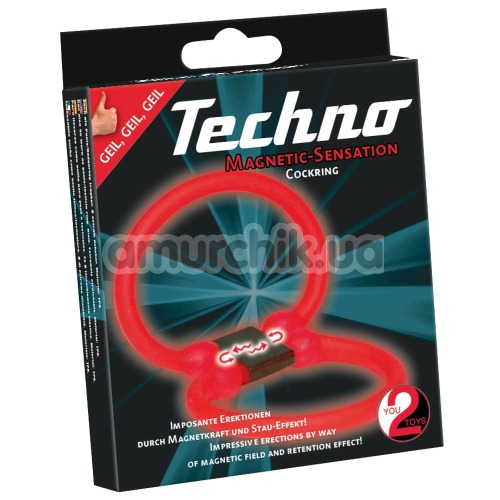 Набор эрекционных колец Techno Magnetic-Sensation Cockring, 2 шт красные