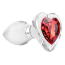 Анальная пробка с красным кристаллом Adam & Eve Red Heart Gem Glass Plug Small, прозрачная - Фото №1