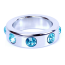 Эрекционное кольцо с голубыми кристаллами Boss Series Metal Ring Diamonds Medium, серебряное - Фото №4