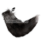 Анальна пробка з хвостом лисиці DS Fetish Anal Plug Faux Fur Fox Tail, чорна - Фото №1