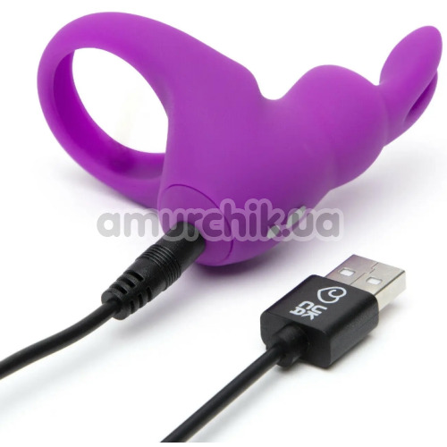 Виброкольцо для члена Happy Rabbit Cock Ring + сумочка для хранения, фиолетовое