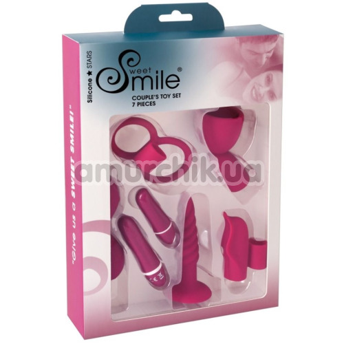 Набор секс игрушек Sweet Smile Couple's Toy Set 7 Pieces, розовый