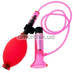 Вакуумная помпа для клитора с вибрацией Clitoral Vibrating Pump, розовая - Фото №1