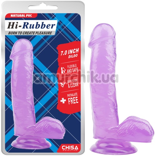Фаллоимитатор Hi-Rubber 7 Inch, фиолетовый