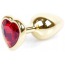 Анальная пробка с красным кристаллом Exclusivity Jewellery Gold Heart Plug, золотая - Фото №1