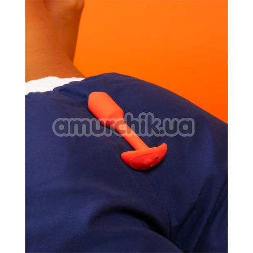 Анальная пробка с вибрацией B-Vibe Vibrating Snug Plug 1, оранжевая
