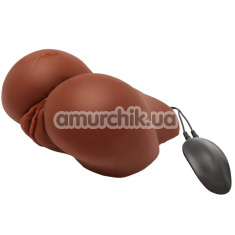 Штучна вагіна і анус з вібрацією Bangers Big Ass Banger, коричнева - Фото №1