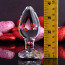 Анальная пробка с красным кристаллом Adam & Eve Red Heart Gem Glass Plug Large, прозрачная - Фото №11