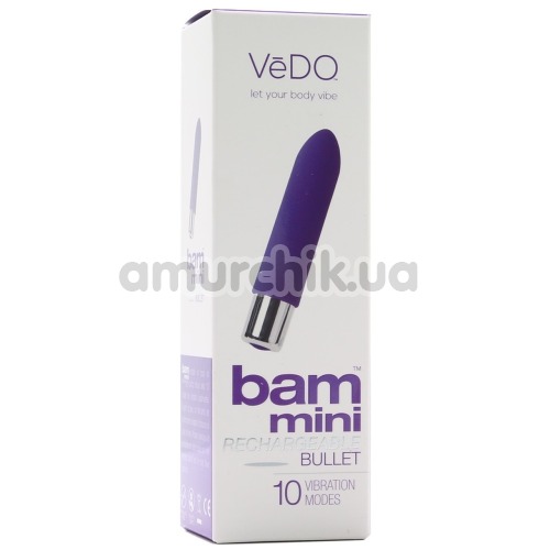 Клиторальный вибратор VeDO Bam Mini Rechargeable Bullet, фиолетовый