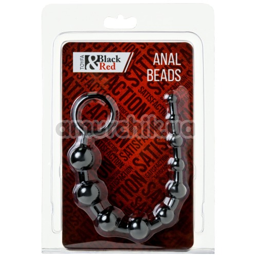 Анальная цепочка Black & Red Anal Beads, черная