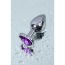 Анальная пробка с фиолетовым кристаллом Toyfa Metal Heart 717013-5, серебряная - Фото №7