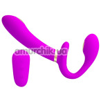 Безремневой страпон с вибрацией и электростимуляцией Pretty Love Thunderbird, фиолетовый - Фото №1