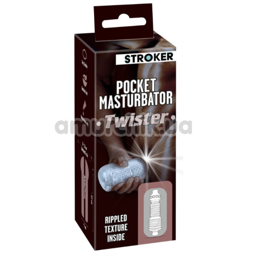 Мастурбатор Stroker Pocket Masturbator Twister, прозорий