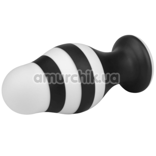 Анальна пробка Love Toy X-Missioner Butt Plug 6.5, чорно-біла