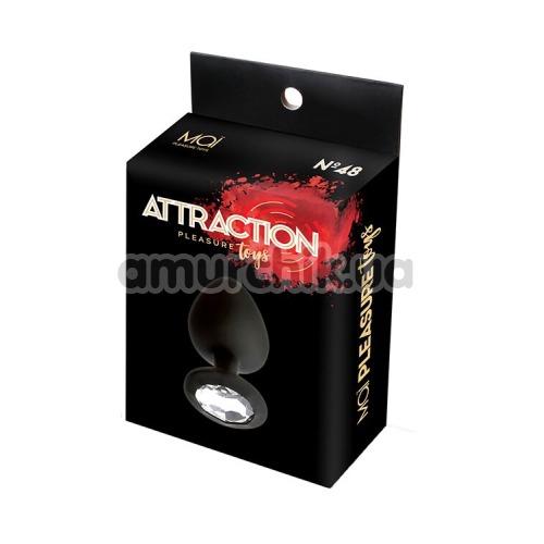 Анальная пробка с прозрачным кристаллом Mai Attraction Pleasure Toys M №48, черная