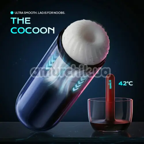 Мастурбатор с толчками и подогревом Kaotik Labs The Cocoon, черный
