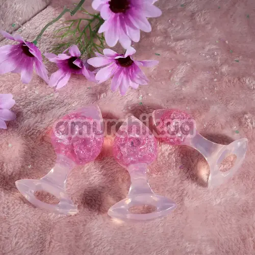 Анальна пробка Liebe Seele Crystal Heart-Shaped Anal Plug Small, рожева