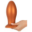 Анальная пробка Anos Giant Soft Butt Plug, оранжевая - Фото №6