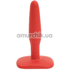 Анальна пробка Non-Skid Butt Plug Slim Small, червона - Фото №1
