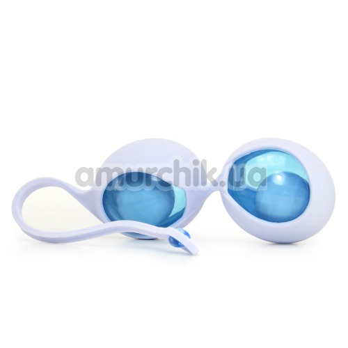 Вагінальні кульки OVO L1, біло-блакитні - Фото №1